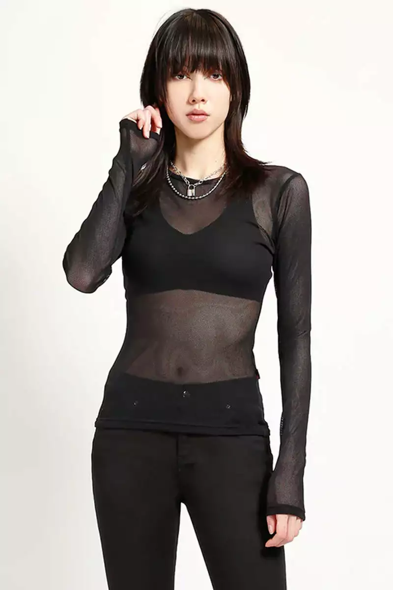 Tripp Ladies Long Sleeve Fishnet Shirt 4 Tripp Ladies Long Sleeve Fishnet Shirt - Image 2