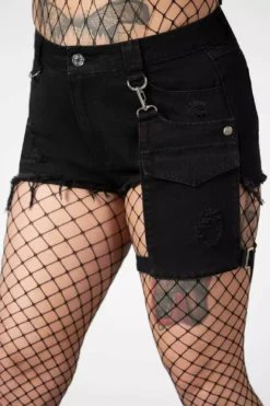 Fury Road Denim Garter Shorts -Creepsville Horror Shop FURY ROAD DENIM GARTER SHORTS W C x1600copy
