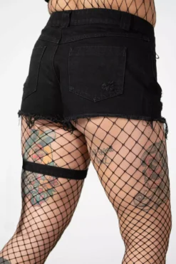 Fury Road Denim Garter Shorts -Creepsville Horror Shop FURY ROAD DENIM GARTER SHORTS W E x1600copy