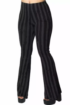 Distressed Stripe Grey Flare Leggings -Creepsville Horror Shop GFLDSG 3 9dbc9e93 0c2a 4f05 ac42 5fb586339bdd