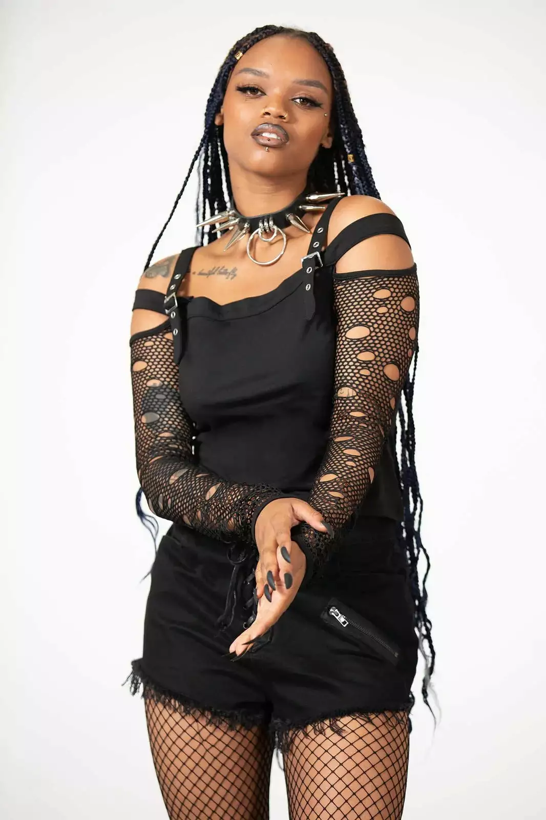 Glitched Fishnet Bardot Top 4 Glitched Fishnet Bardot Top - Image 2