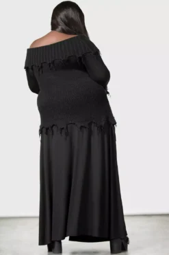 Aelfwine Asymmetric Sweater -Creepsville Horror Shop GOTHIC AELFWINE ASYMMETRIC SWEATER PLUS