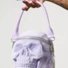 Grave Digger Skull Handbag [LILAC] -Creepsville Horror Shop GRAVE DIGGER HANDBAG LILAC W B x1600copy
