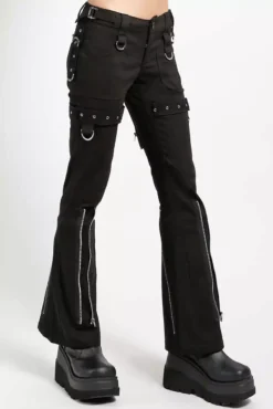 Tripp NYC Super Eyelet Pants [BLACK] -Creepsville Horror Shop Goth Pants