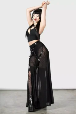 Venemous Magdelana Maxi Skirt -Creepsville Horror Shop Gothic Plus Size maxi skirt