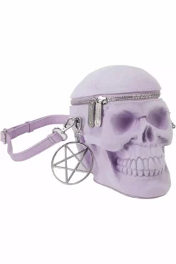 Grave Digger Skull Handbag [LILAC] -Creepsville Horror Shop GraveDiggerHandbag LILAC G x1600copy