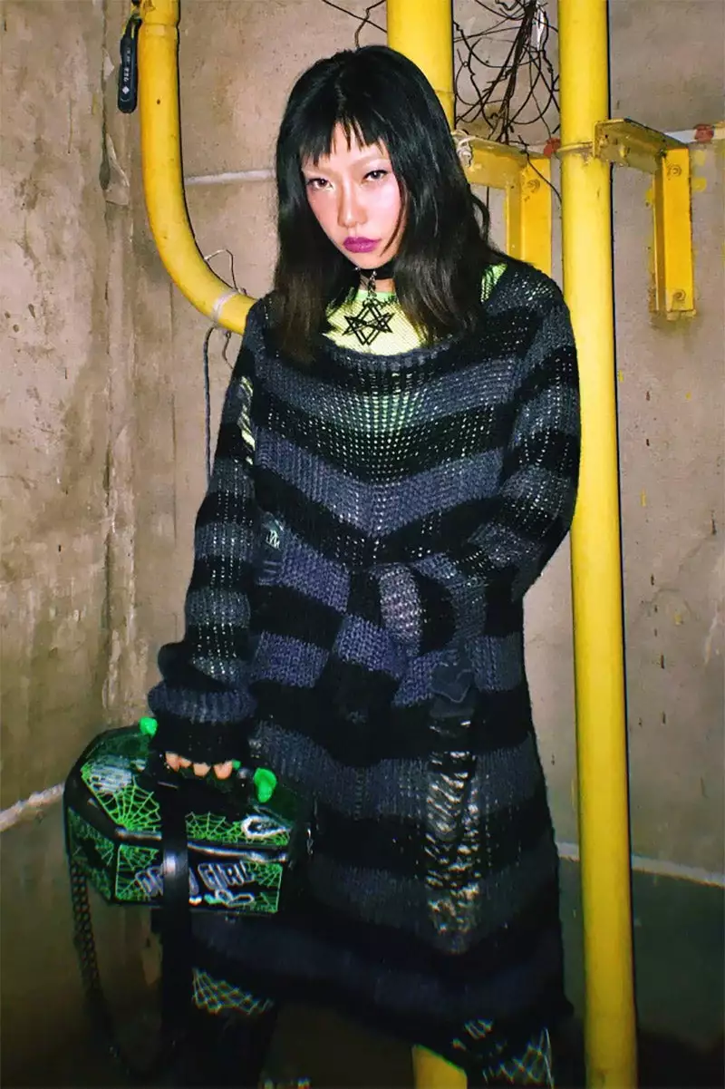 Grey/Black Striped Distressed Sweater 4 Grey/Black Striped Distressed Sweater - Image 2