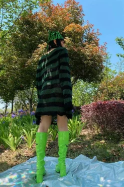 Dark Forest Green/Black Striped Distressed Sweater 11 Dark Forest Green/Black Striped Distressed Sweater -Creepsville Horror Shop H9b23f3e09e294d29b107cab7286c394czcopy