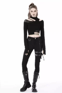 Grunge Core High Waisted Pants 13 Grunge Core High Waisted Pants -Creepsville Horror Shop Highwaisted Goth Jeans