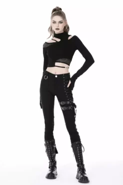 Grunge Core High Waisted Pants 12 Grunge Core High Waisted Pants -Creepsville Horror Shop Highwaisted Gothic Pants