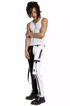 Tripp Split Leg Bondage Pants [Black/White] -Creepsville Horror Shop IS103M BLKWHT FL 0d21bb40 7b4a 4ae0 931f a46536b29566