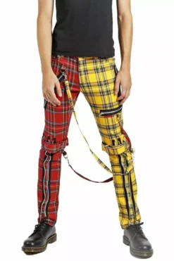 Tripp Split Leg Bondage Pants [Yellow/Red Plaid] -Creepsville Horror Shop IS103MP REDYELPLD FL 1 1622x 1622x 9f8b8cd7 62ff 4914 9539 47f0fce50d34
