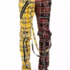 Tripp NYC Split Leg Bondage Pants [Black/Yellow Plaid] -Creepsville Horror Shop IS103PA YELBLKPLD F