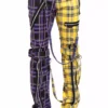 Tripp NYC Split Leg Bondage Pants [Purple/Yellow Plaid] -Creepsville Horror Shop IS103PA PURPLEYELLOW F