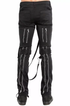 Tripp Strap Zipper Bondage Pants [Black] -Creepsville Horror Shop IS267M BLK B