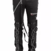 Tripp Strap Zipper Bondage Pants [Black] -Creepsville Horror Shop IS267M BLK F