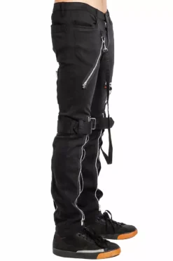 Tripp Strap Zipper Bondage Pants [Black] -Creepsville Horror Shop IS267M BLK S
