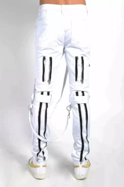 Tripp Asylum White Bondage Pants -Creepsville Horror Shop IS267M WHITE B