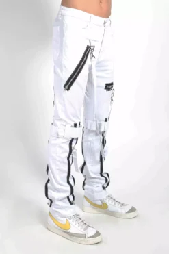 Tripp Asylum White Bondage Pants -Creepsville Horror Shop IS267M WHITE S