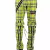 Tripp NYC Bondage Pants [Lime Plaid] -Creepsville Horror Shop IS267MP LIMEPLD F
