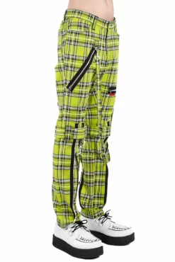 Tripp NYC Bondage Pants [Lime Plaid] -Creepsville Horror Shop IS267MP LIMEPLD S