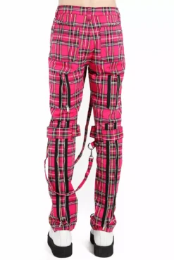 Tripp Bondage Pants [Pink Plaid] -Creepsville Horror Shop IS267MP PINKPLD B