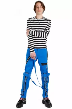 Tripp Bondage Pants [Blue] -Creepsville Horror Shop IS267M TURQ FULL