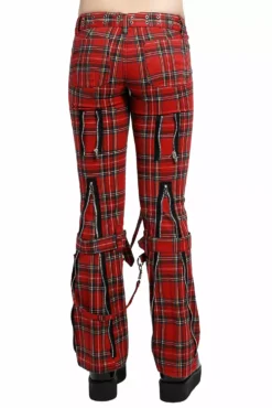 Tripp Ladies Bondage Pants [Red Plaid] -Creepsville Horror Shop IS267P REDPLD B