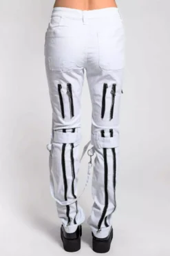 Tripp Asylum White Bondage Pants -Creepsville Horror Shop IS267W WHT B