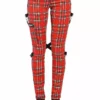 Tripp Ladies Chaos Bondage Pants [Red Plaid] -Creepsville Horror Shop IS4756P REDPLD F