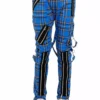 Tripp Punk Bondage Pants [Blue Plaid] -Creepsville Horror Shop IS674MP BLUEPLD F