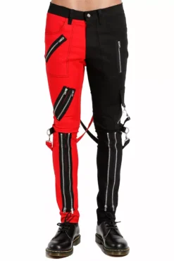 Tripp NYC Split Leg Bondage Pants [Black/Red]