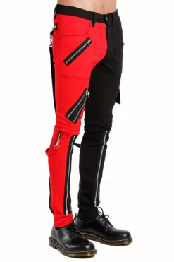 Tripp NYC Split Leg Bondage Pants [Black/Red] -Creepsville Horror Shop IS675M BLKRED S