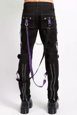 Tripp NYC Raider Pants [Black/Purple] -Creepsville Horror Shop IS7065M BLKPURPLE B 1000xcopy