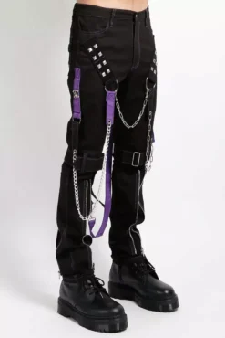 Tripp NYC Raider Pants [Black/Purple] -Creepsville Horror Shop IS7065M BLKPURPLE S 1000xcopy