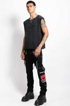 Tripp NYC Skull Bondage Pants [Black/Red Skulls] -Creepsville Horror Shop IS7118M BLKRED FULL 1000x 6ac13370 a5f4 4dea 86b1 40e1b844a849