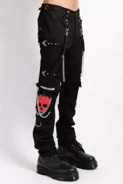 Tripp NYC Skull Bondage Pants [Black/Red Skulls] -Creepsville Horror Shop IS7118M BLKRED S cacc9a2b dfe1 4
