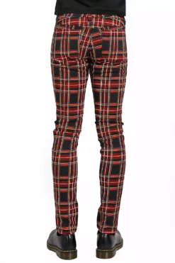 Tripp Rocker Jean [Black Plaid] -Creepsville Horror Shop IS7374MP BLKPLD B