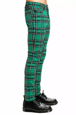 Tripp Rocker Jeans [Green Plaid] -Creepsville Horror Shop IS7374P GRNPLD S 1