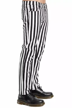 Tripp NYC Medium Stripe Rocker Jeans [Black/White] -Creepsville Horror Shop IS7374P MD S