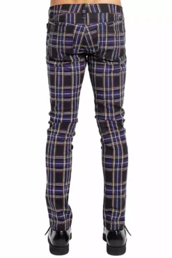 Tripp Rocker Jeans [Purple Plaid] -Creepsville Horror Shop IS7374P PRP B