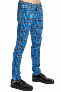 Tripp Rocker Jeans [Blue Plaid] -Creepsville Horror Shop IS7374P PRT S