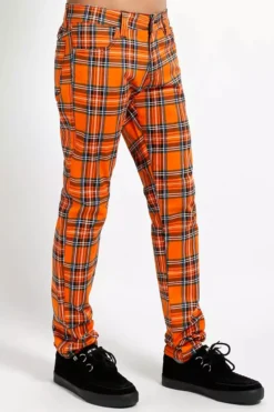 Tripp NYC Rocker Jeans [Orange Plaid] -Creepsville Horror Shop IS7374P ORGPLD S 1000x 01790967 2d58 48d8 918b 08fbd4f57da9