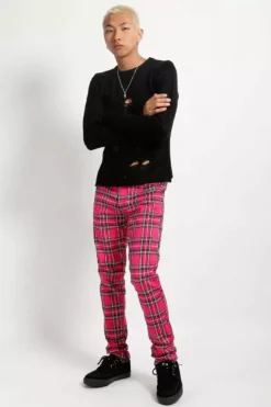 Tripp NYC Rocker Jeans [Pink Plaid] -Creepsville Horror Shop IS7374P PINKPLD FULL 1000x 2330f515 91e4 4103 b9b5 2a37bb163edc