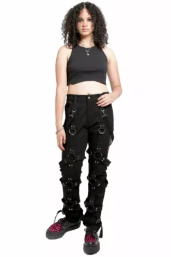 Tripp Harness Pants [Black] -Creepsville Horror Shop IS7620 BLK FL