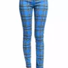 Tripp Womens High-Waist Pants [Blue Plaid]