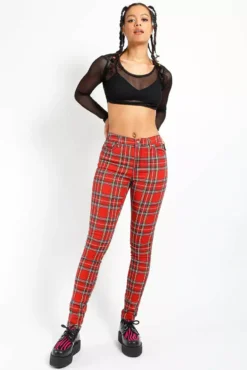 Tripp NYC High Waist T-Back Jeans [RED PLAID] -Creepsville Horror Shop IS9260P REDPLD FULL 1000x 0d2cb3a8 ec71 4203 86a4 0196a71fff18