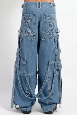 Tripp NYC Denim X Strap Pants [Light Blue] -Creepsville Horror Shop JM7114M LIGHTWASH B 1000x 6cbd3d4f ecb6 4847 b1ae 7e9a39349415