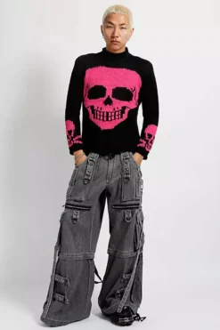 Tripp NYC Denim X Strap Pants [BLACK DENIM] -Creepsville Horror Shop JM7144M FULL 3 1000x 6aff0f44 7c2e 4dad b450 132b1904b171