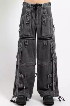 Tripp NYC Denim X Strap Pants [BLACK DENIM] -Creepsville Horror Shop JM7144 LIGHTINDIGO F de768114 37